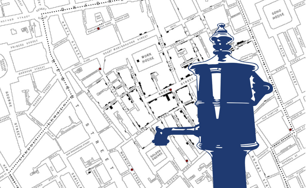 john snow map with pump overlay