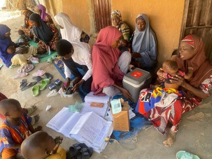 Community immunization at Mai Adu settlement in Nigeria.